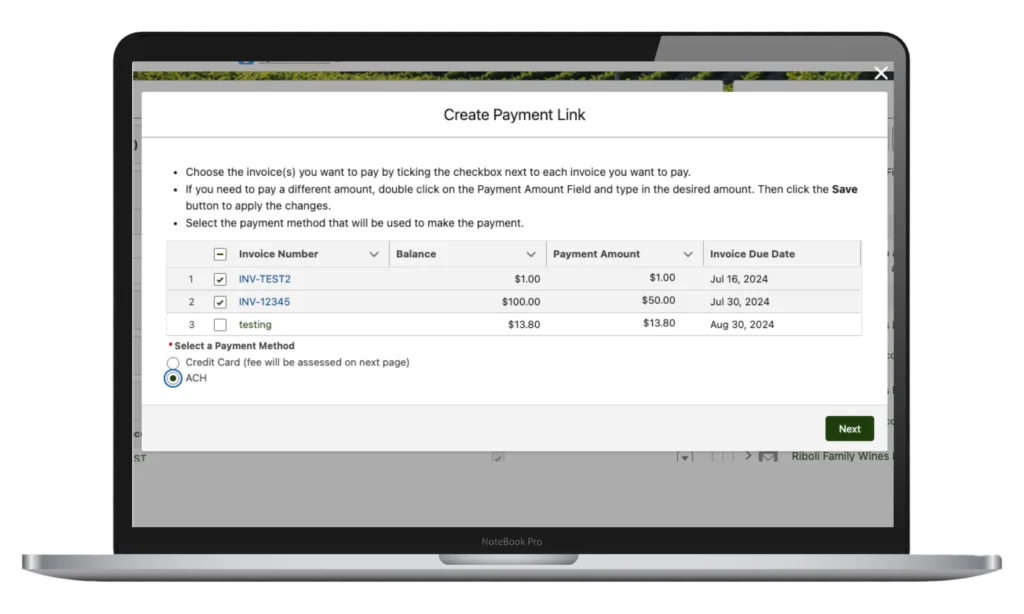 create payment form on laptop